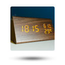 Triangle Wooden Style Digital LED Clock