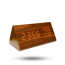 Triangle Wooden Style Digital LED Clock